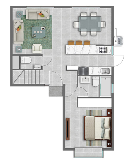 Catemu Cocina abierta Planta A